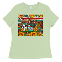 Matcha Easter eggs sunflower gemstone tumbler Easter Day Ladies Tee - Neo Western