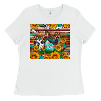 White Easter eggs sunflower gemstone tumbler Easter Day Ladies Tee - Neo Western