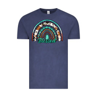 Vintage Denim blessed western rainbow Vintage Tee - Jasminsmagicworld