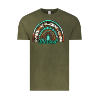 Vintage Olive blessed western rainbow Vintage Tee - Jasminsmagicworld