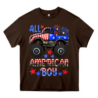 Chocolate Brown all american boy Heavy Core Tee - HRA Design Shop