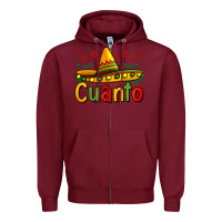 Burgundy Cuanto my fourth mexican birthday Zipper Hoodie - Jasminsmagicworld