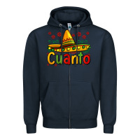 Navy Cuanto my fourth mexican birthday Zipper Hoodie - Jasminsmagicworld