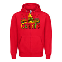 Red Cuanto my fourth mexican birthday Zipper Hoodie - Jasminsmagicworld