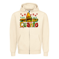 Sandshell Cuanto my fourth mexican birthday Zipper Hoodie - Jasminsmagicworld
