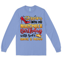 Colony Blue stepping into my november birthday Long Sleeve Tee - MaliasSmallBusiness