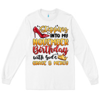 White stepping into my november birthday Long Sleeve Tee - MaliasSmallBusiness