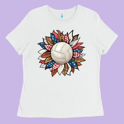 Volleyball Sunflower Ladies Tee Designed By Hra Design Shop