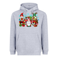 Heather Grey christmas gnome truck Heavyweight Hoodie - texasbilliewilder