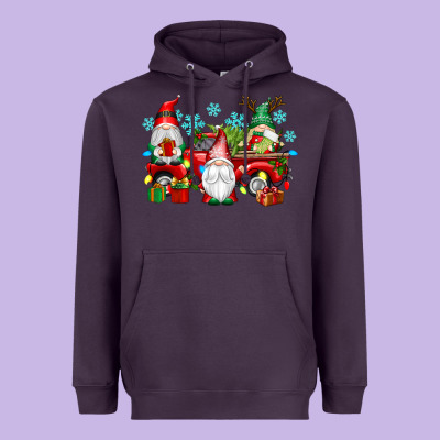 Christmas Gnome Truck Heavyweight Hoodie Designed By Texasbilliewilder
