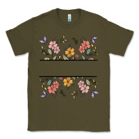 Army Green wildflower your text here Classic Tee - MaliasSmallBusiness