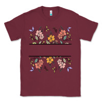 Burgundy wildflower your text here Classic Tee - MaliasSmallBusiness
