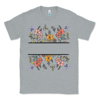 Heather Grey wildflower your text here Classic Tee - MaliasSmallBusiness