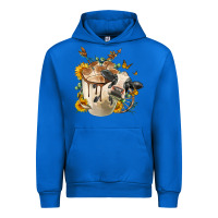 Cobalt Black And White Cow Coffee cup Urban Hoodie - FaDigitalArtStudio