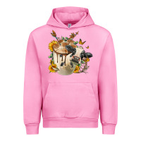 Fuchsia Pink Black And White Cow Coffee cup Urban Hoodie - FaDigitalArtStudio