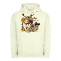 Pigment Pistachio Black And White Cow Coffee cup Urban Hoodie - FaDigitalArtStudio