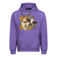 Tulip Black And White Cow Coffee cup Urban Hoodie - FaDigitalArtStudio