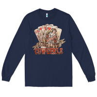 Navy long live cowgirls cards Long Sleeve Tee - NancyCooperArtShop