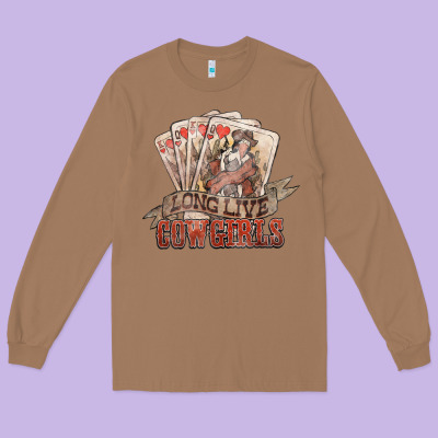 Long Live Cowgirls Cards Long Sleeve Tee Designed By Nancycooperartshop