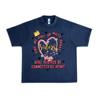 Navy side by side or miles apart sisters will always be connected by heart Urban Heavy Tee - MaliasSmallBusiness
