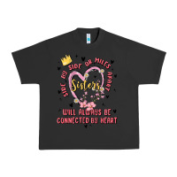 Pigment Black side by side or miles apart sisters will always be connected by heart Urban Heavy Tee - MaliasSmallBusiness