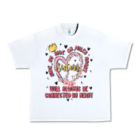 White side by side or miles apart sisters will always be connected by heart Urban Heavy Tee - MaliasSmallBusiness