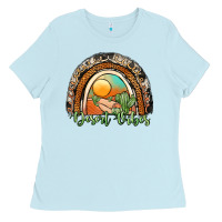 Baby Blue desert vibes rainbow Ladies Tee - JahusDesignShop