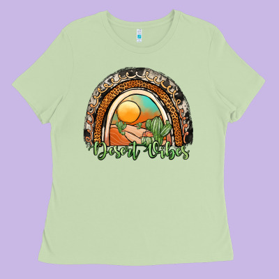 Desert Vibes Rainbow Ladies Tee Designed By Jahusdesignshop