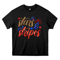 Black stars and stripes Heavy Core Tee - HRA Design Shop
