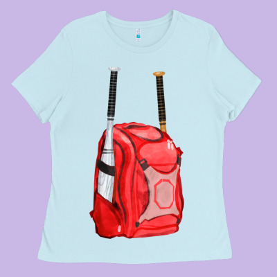 Red Bat Backpack Fa Element Ladies Tee Designed By Fadigitalartstudio