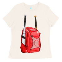 Bone red bat backpack fa element Ladies Tee - FaDigitalArtStudio