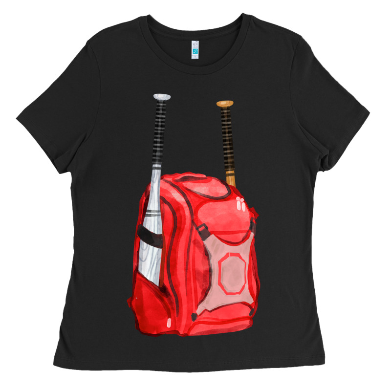 Red Bat Backpack Fa Element Ladies Tee by FaDigitalArtStudio | Teevron