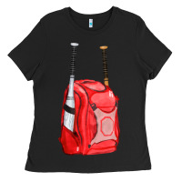 Black red bat backpack fa element Ladies Tee - FaDigitalArtStudio