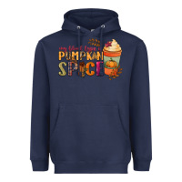 Navy my blood type is pumpkin spice Heavyweight Hoodie - NancyCooperArtShop