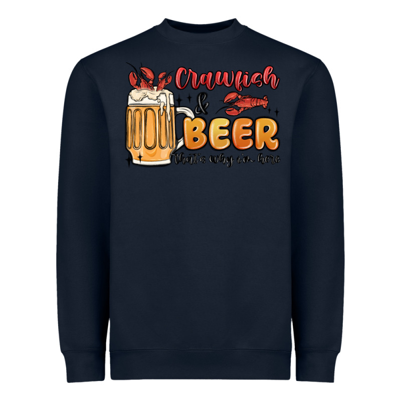 Crawfish And Beer That's Why I'm Here Heavyweight Sweatshirt by MaliasSmallBusiness | Teevron