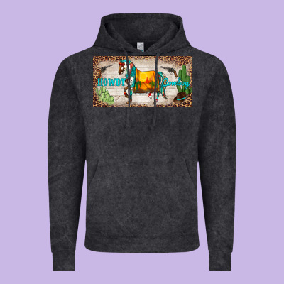 Western Howdy Cowboy Horse Sunset Weapon Cactus Leopard  License Plate Vintage Hoodie Designed By Barkaloodesign
