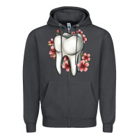 Smoke floral tooth Zipper Hoodie - Jasminsmagicworld