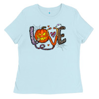 Baby Blue love halloween Ladies Tee - CowhideDigitalArt