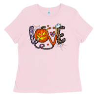 Bubblegum Pink love halloween Ladies Tee - CowhideDigitalArt