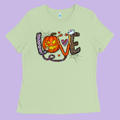 Love Halloween Ladies Tee Designed By Cowhidedigitalart