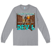 Heather Grey im only one drink Long Sleeve Tee - NancyCooperArtShop