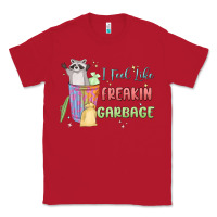 Red i feel like garbage raccoon Classic Tee - MaliasSmallBusiness