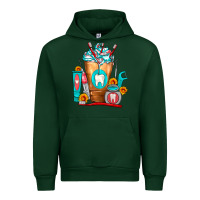 Forest Green Dentist Cold Drink Frappe Urban Hoodie - FaDigitalArtStudio