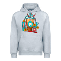 Heather Grey Dentist Cold Drink Frappe Urban Hoodie - FaDigitalArtStudio