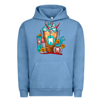 Pigment Pebble Blue Dentist Cold Drink Frappe Urban Hoodie - FaDigitalArtStudio