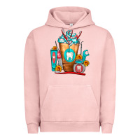 Pigment Salmon Dentist Cold Drink Frappe Urban Hoodie - FaDigitalArtStudio