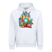White Dentist Cold Drink Frappe Urban Hoodie - FaDigitalArtStudio