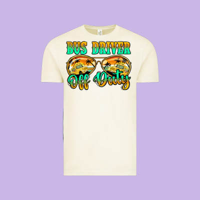 Bus Driver Off Duty Vintage Tee Designed By Jasminsmagicworld
