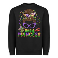 Black bead princess messy bun mardi gras Heavyweight Sweatshirt - MaliasSmallBusiness
