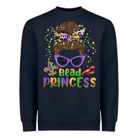 Navy bead princess messy bun mardi gras Heavyweight Sweatshirt - MaliasSmallBusiness